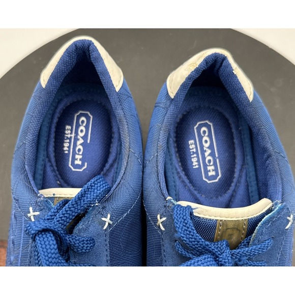 Coach Women's Patti Signature Sneakers Low Top Lace Up Blue Canvas Shoe Sz 7M - Picture 11 of 12